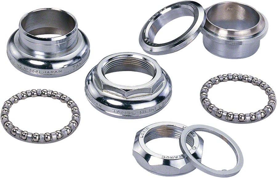 Tange-Seiki Levin NJS 1″ Threaded Headset: 26.4mm Crown Race Chrome