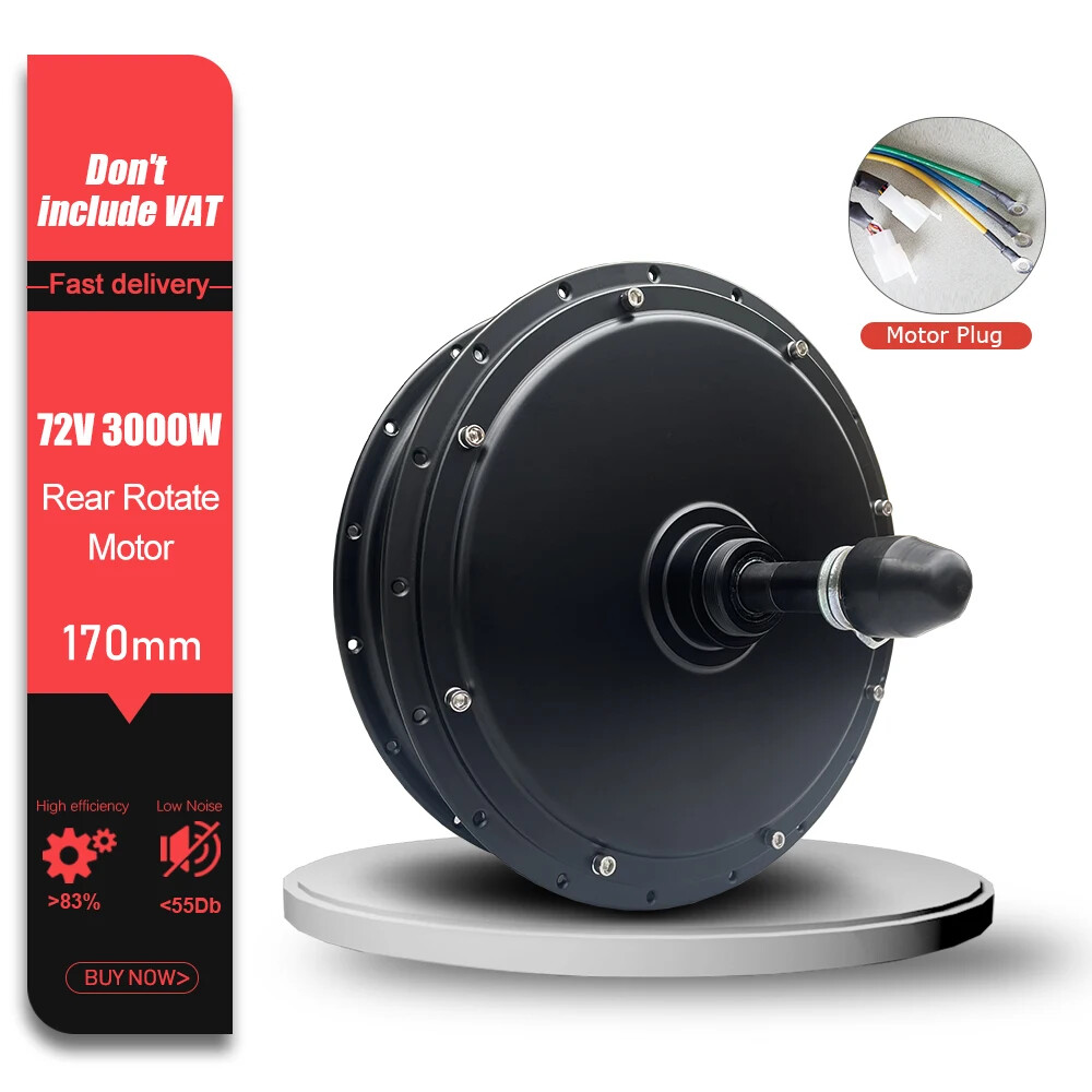 Snow Ebike Fat Tire 72V 3000W Brushless Rear Hub Motor Wheel Dropout 170/190mm