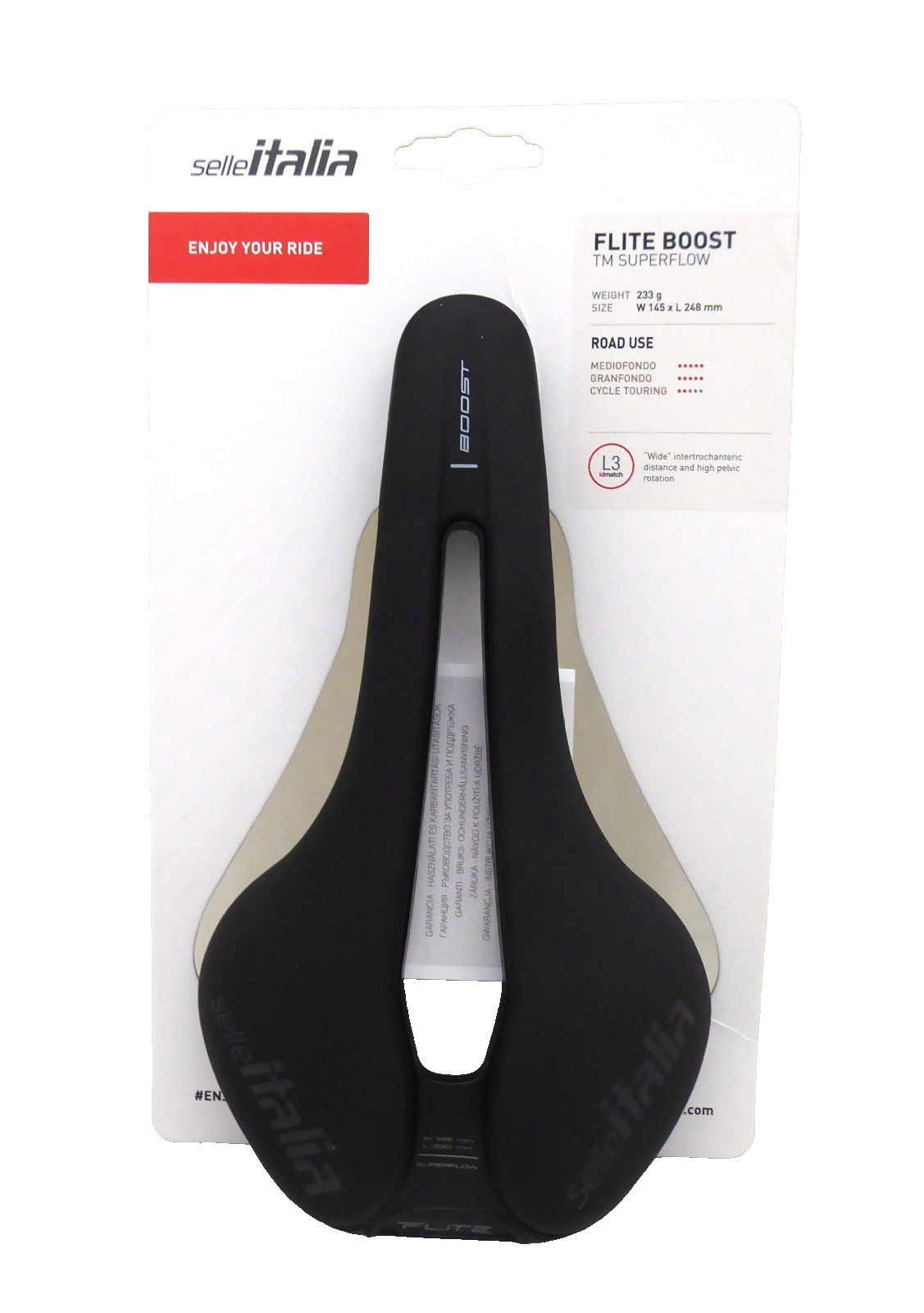 Selle Italia Flite Boost Superflow, Small, L3, Manga, SoftTek, Black