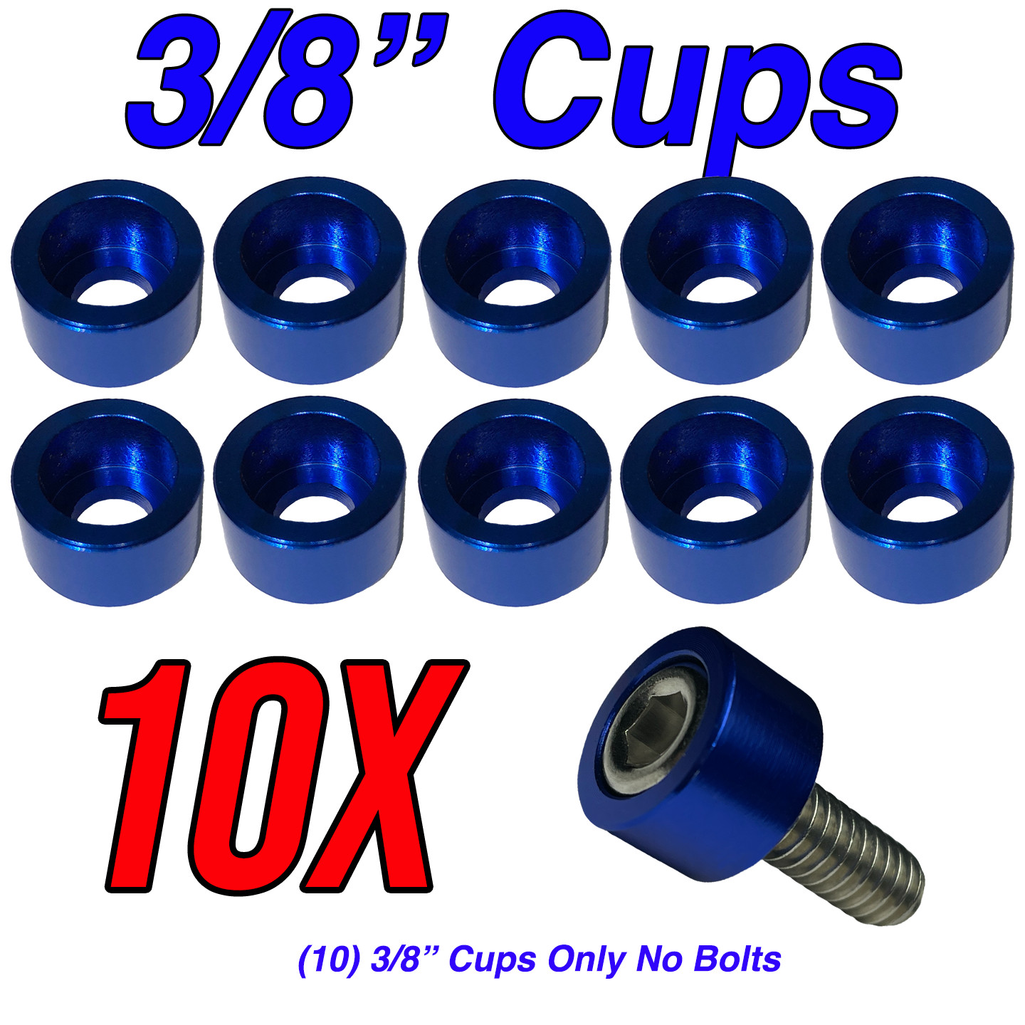 Hex Head Allen Bolt Cup 10X Washers Engine Dress up Hex Red Blue 1/4″ 5/16″ 3/8″