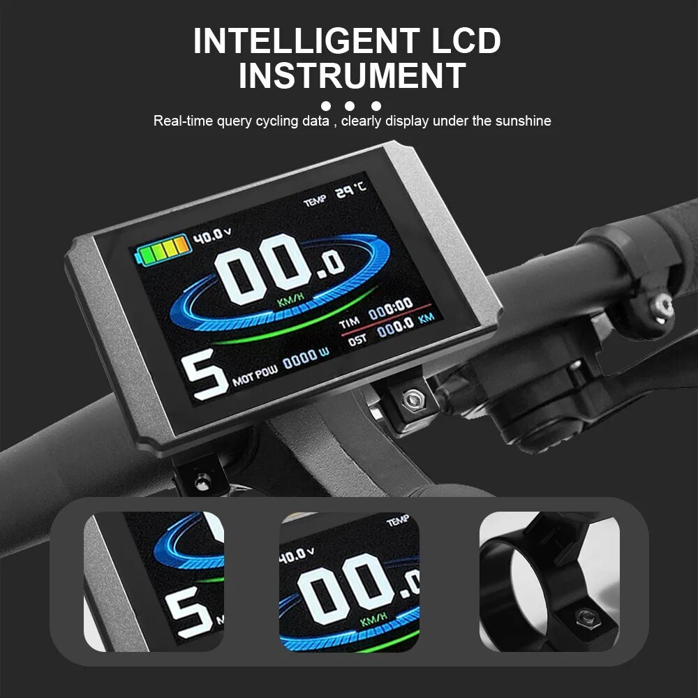 E-bike LCD8H LCD8HU Display with USB 24V/36V/48V/52V/60V72V E-bike Display