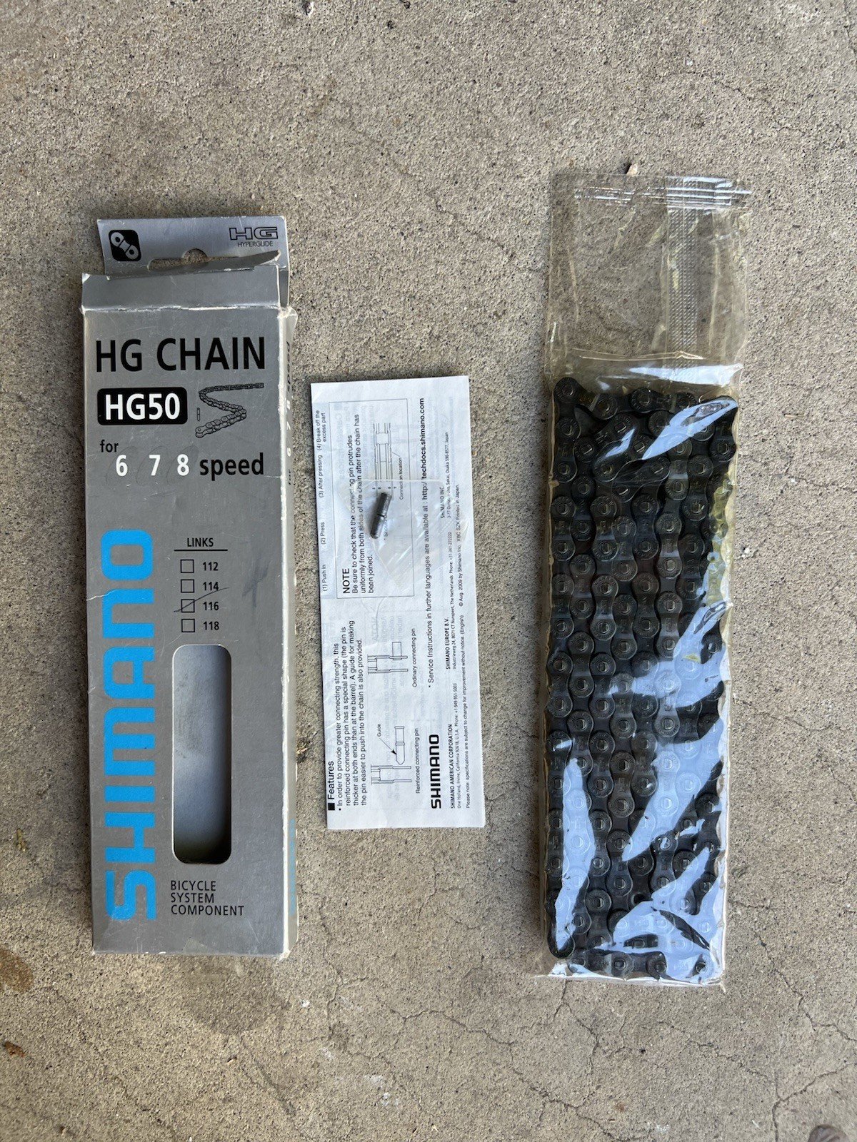 SHIMANO HG50 6 7 8 Speed 116 Links NEW in package ( Package Wear )