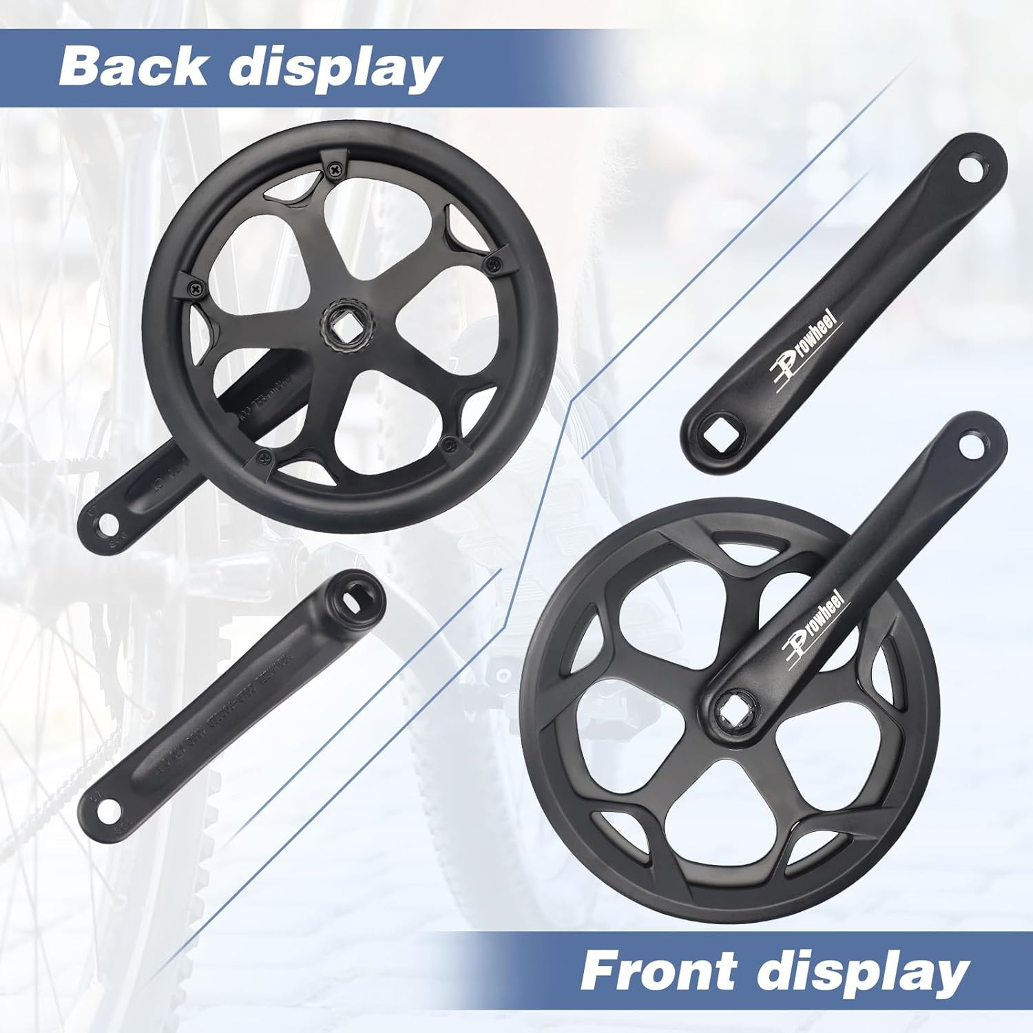 Prowheel E Bike/ Bike Crankset 1 Piece/Single 46T/ 48T/ 52T Steel Chainring with