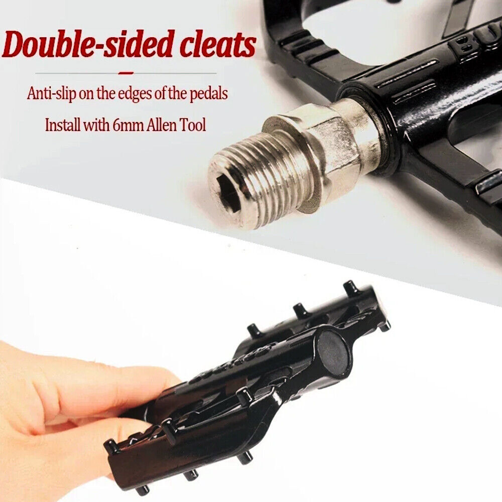 Flat/Platform Pedals 3 Bearings Mountain Bike 9/16” Aluminum For Shimano Pedals