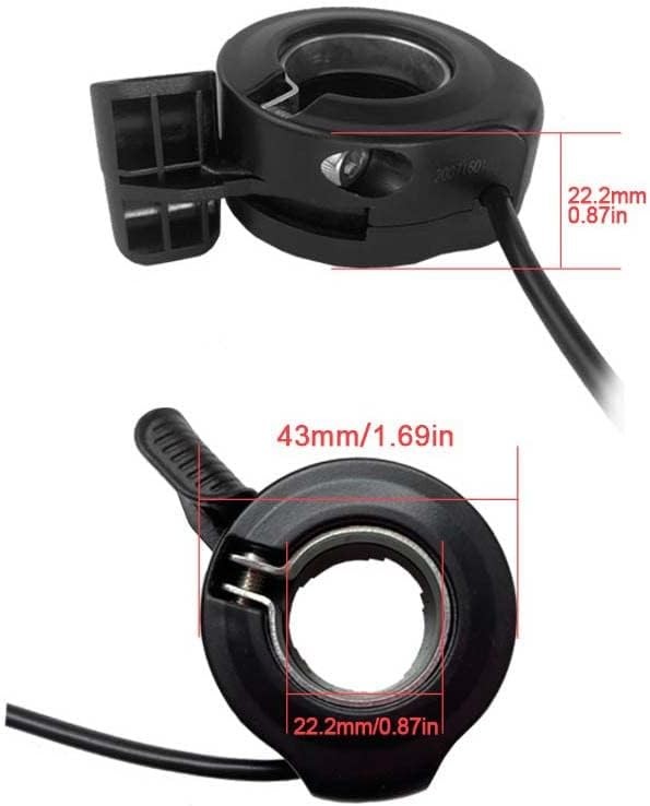 Schuck E-Bike Thumb Throttle 130X,Waterproof Accelerator,22.2mm/0.87in Handlebar