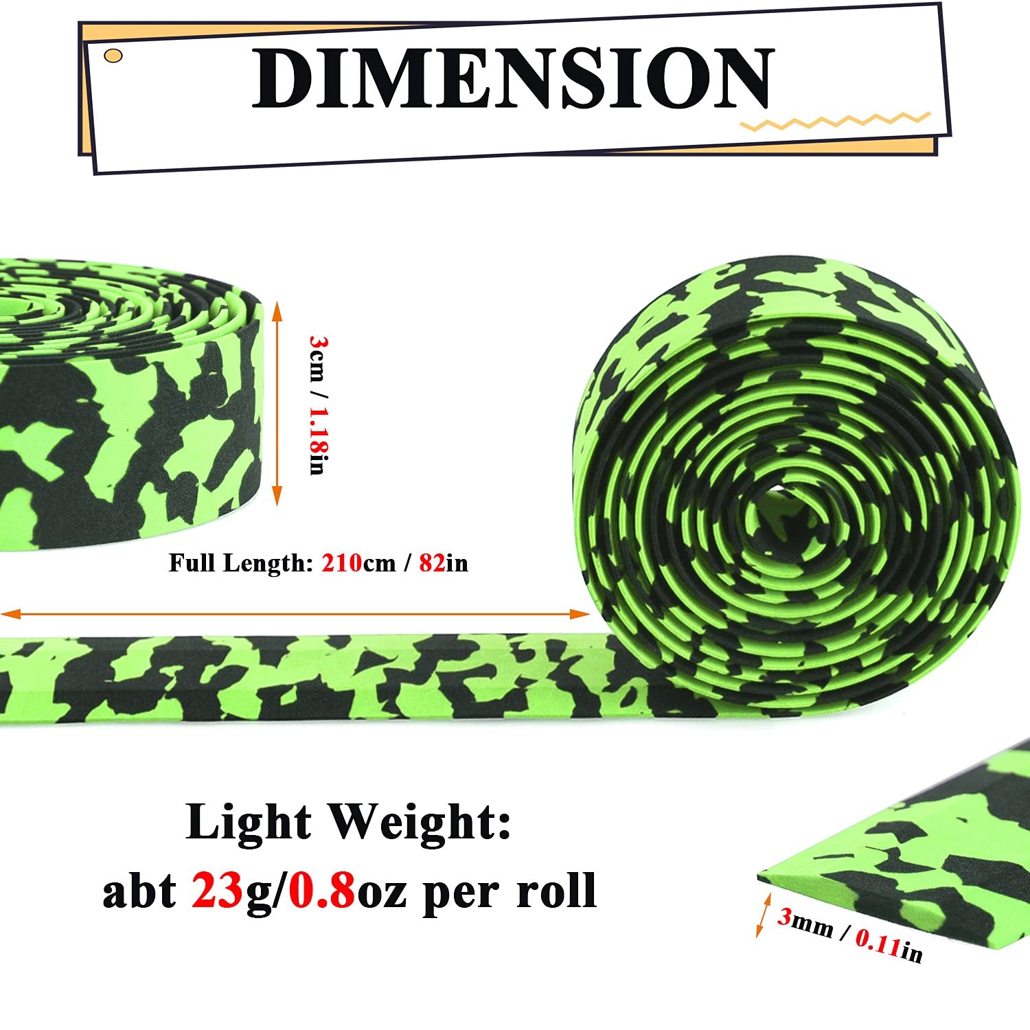 KINGOU Black & Green Camouflage EVA Road Bike Handlebar Tape Bicycle Bar Wraps –