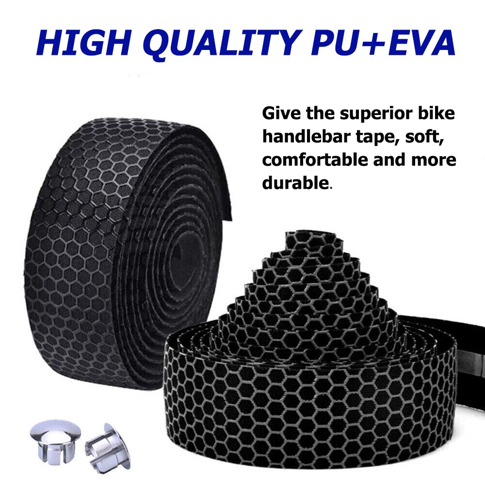 2PCS Bicycle Handlebar Tapes Road Bike Handle Bar Wraps Non-Slip Soft EVA Straps
