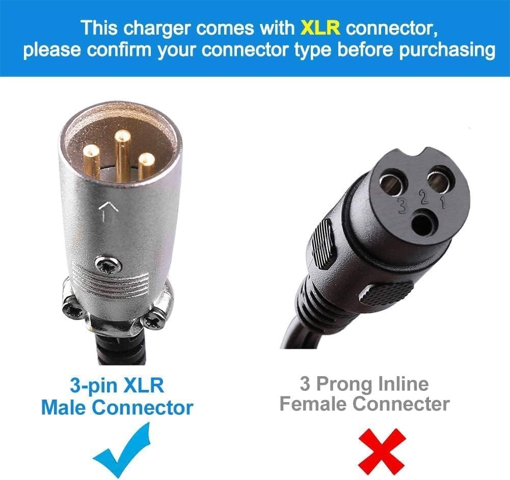 XLR Charging Port Cable Replacement for E-Bike, E-Scooter, Mobility, Wheelchair