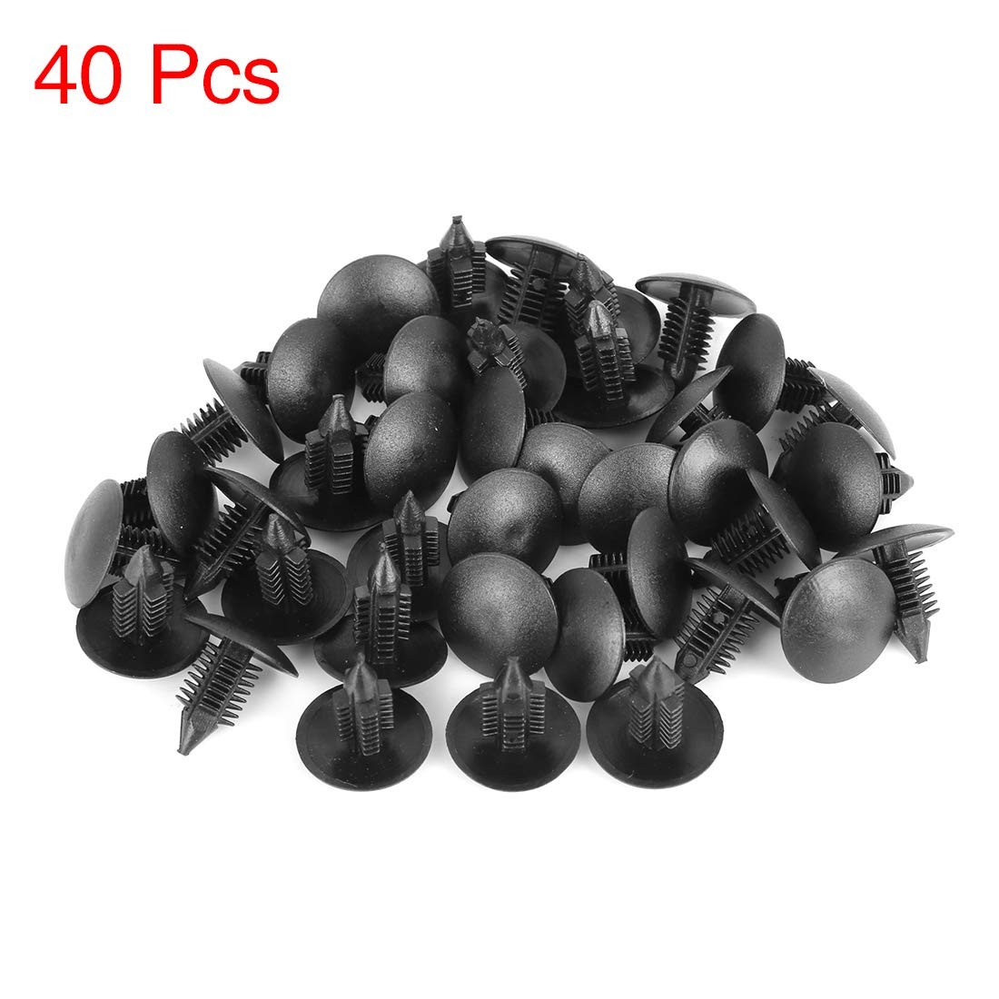 X AUTOHAUX 40pcs 10mm Hole Dia Plastic 22x20mm / 0.86″x0.78″(L*Max.D), Black