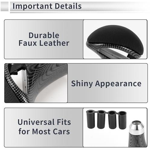 Car Gear Shift Knob Universal Faux Leather Stick Shifter Lever Knob for Black