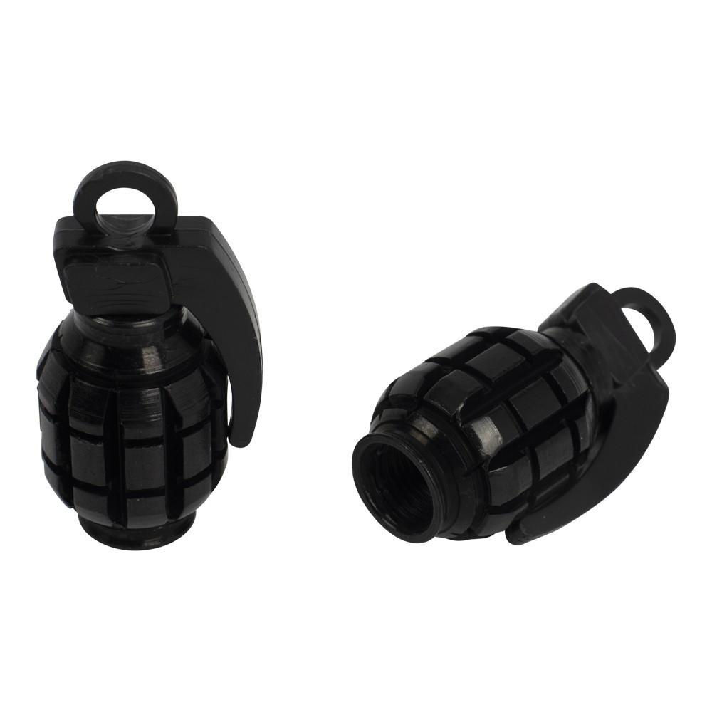 Aluminum Grenade Style Wheel Tire Valve Caps