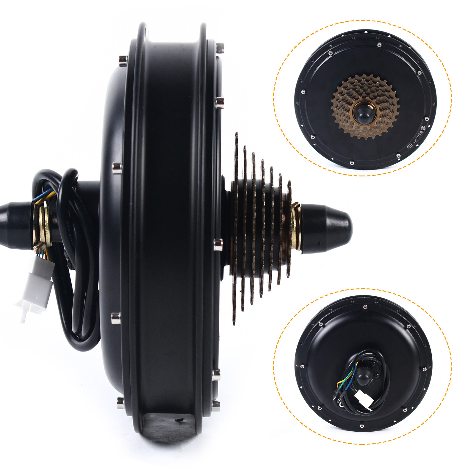 500RPM 48V 1500W Rear Hub Motor Fat Wheel Thread Brushless Gearless Hub Motor