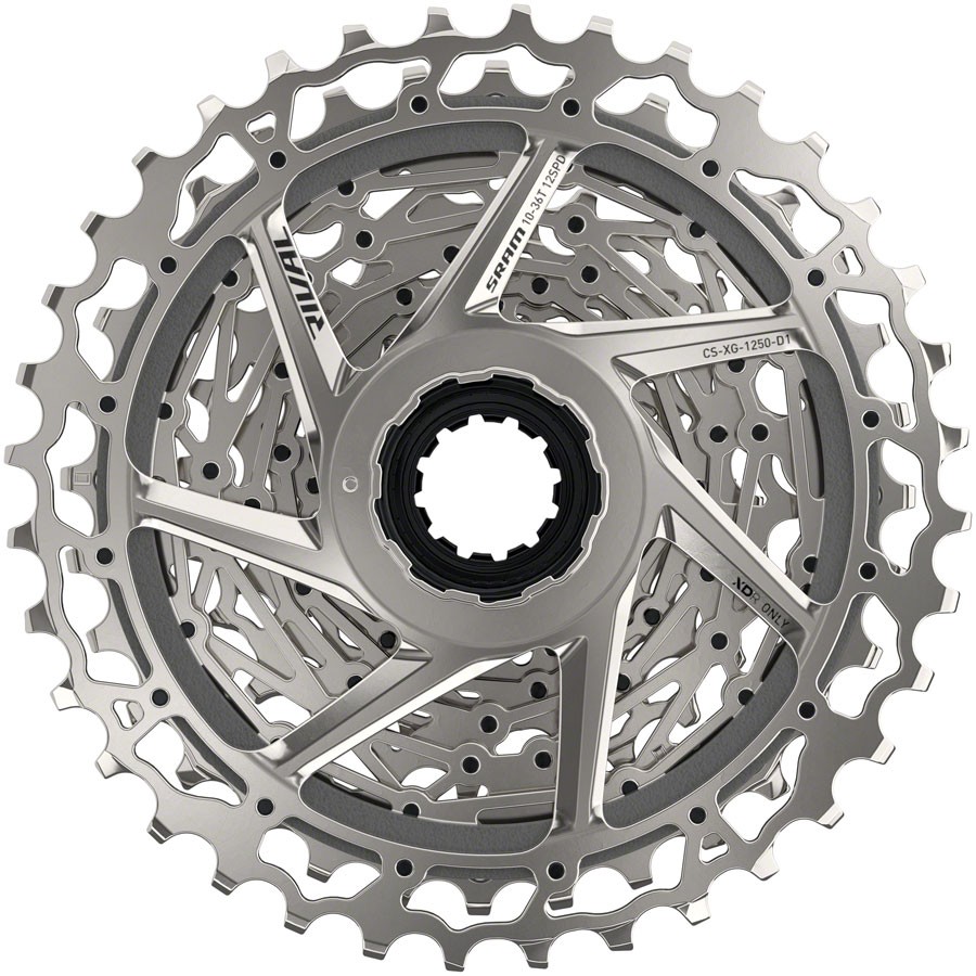 SRAM Rival AXS XG-1250 Cassette – 12-Speed, 10-36t, Silver, For XDR Driver