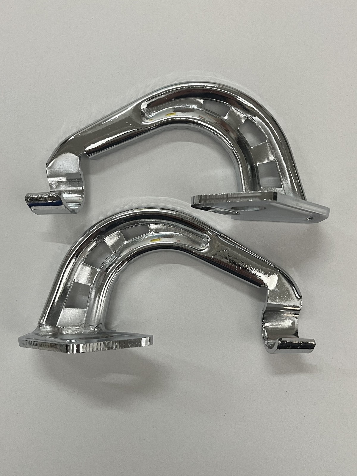 OLD SCHOOL BMX REAR FRAME STANDERS STRAIGHT LINE DESIGN FOOT PEGS CHROME S2