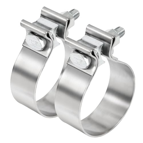 2.75 inch Exhaust Clamp, 2 3/4 Exhaust Clamp Stainless 2.75 Exhaust Clamp 2pcs