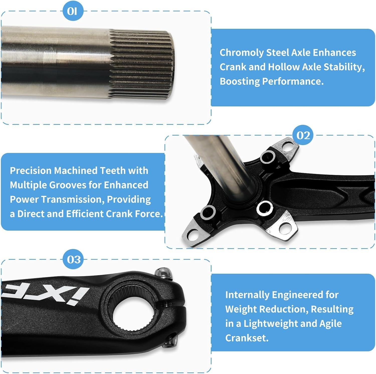 ZTZ 170mm Mountain Bike Crankset – Hollow Integrated MTB Crankset