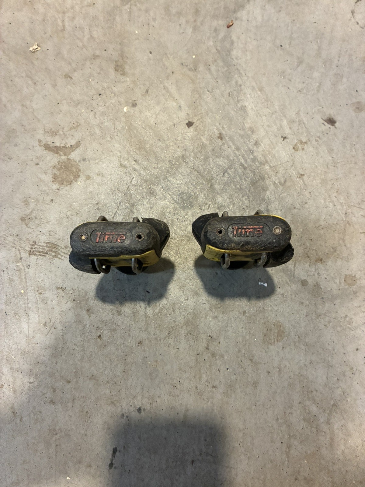 Vintage Time ATAC Clipless Pedals Yellow 9/16 In MTB Mountain Bike 90s ATB