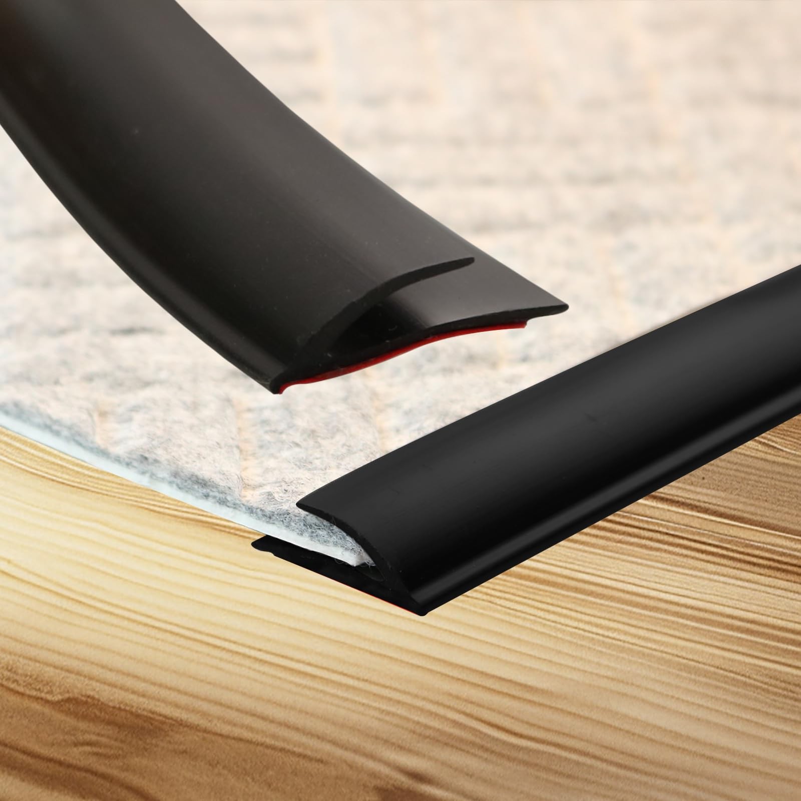 Floatlive Upgrade Floor Transition Strip Self Adhesive Rubber Rug Gripper Tape