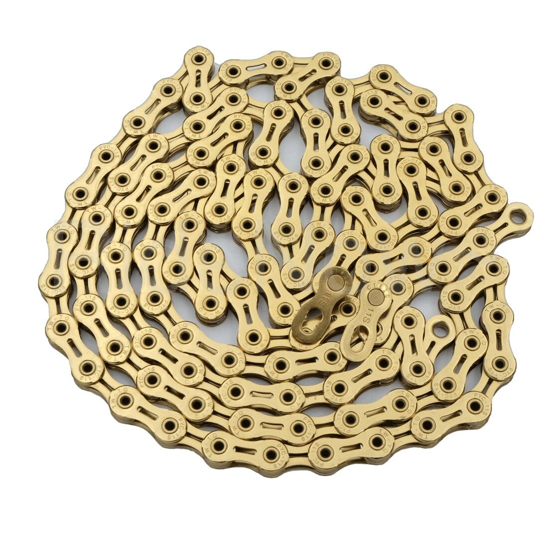 NEW 238g 116Link 11-Speed 1/2″x11/128″ Bike Chain,Ceramic Coating Ti Gold