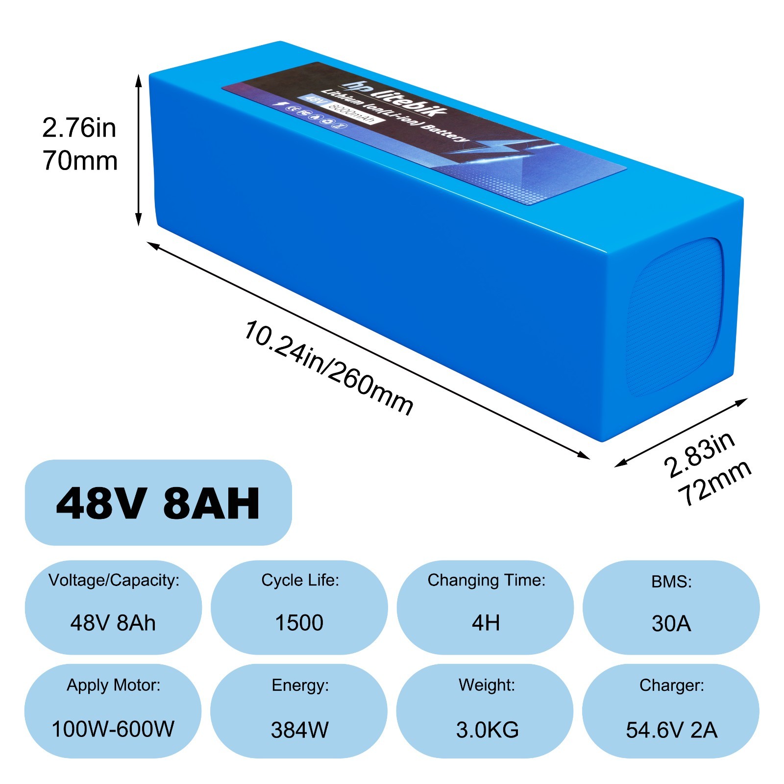 36V 48V 8AH/10AH/14AH/20AH Ebike Battery for 200W-1200W Electric Bicycle Bike
