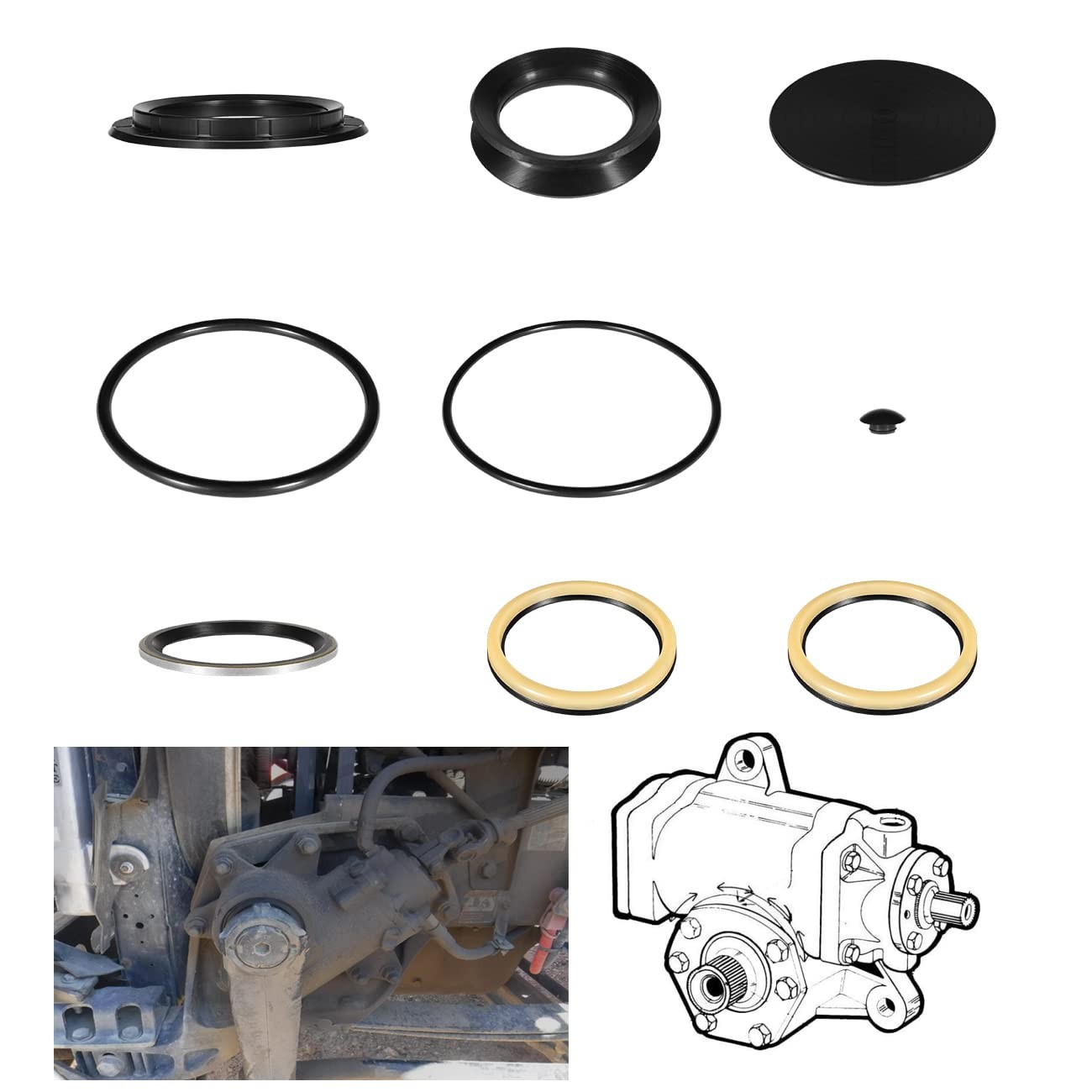 9Pack Power Steering Seal Kit Sheppard M90 M100 Sector Shaft Replacement 5544911