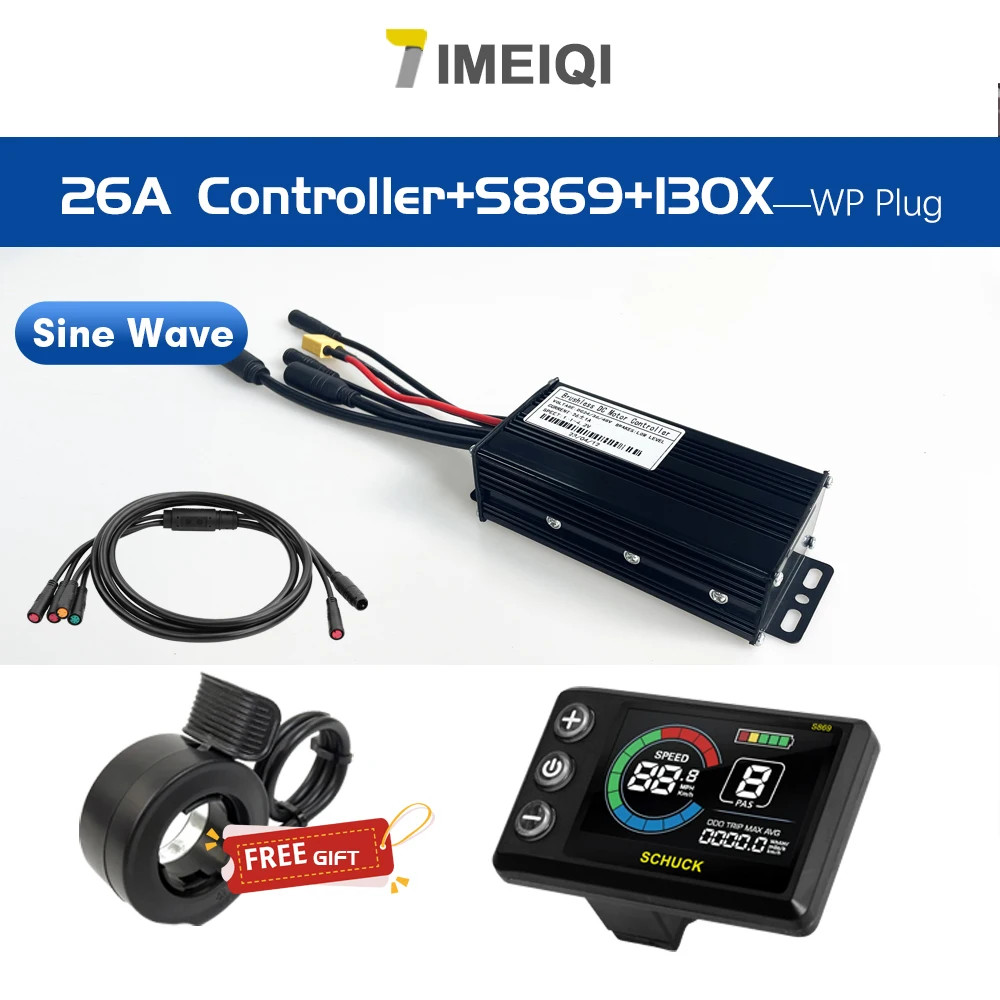 Ebike 3-mode Sine Wave Controller 17A/26A/30A/40A for 250W-3000W Brushless Motor