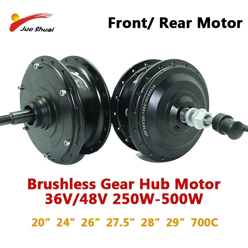 48V 250W-500W 20-29 700C Electric Bike Brushless Gear Hub Motor Wheel 25-40km/h