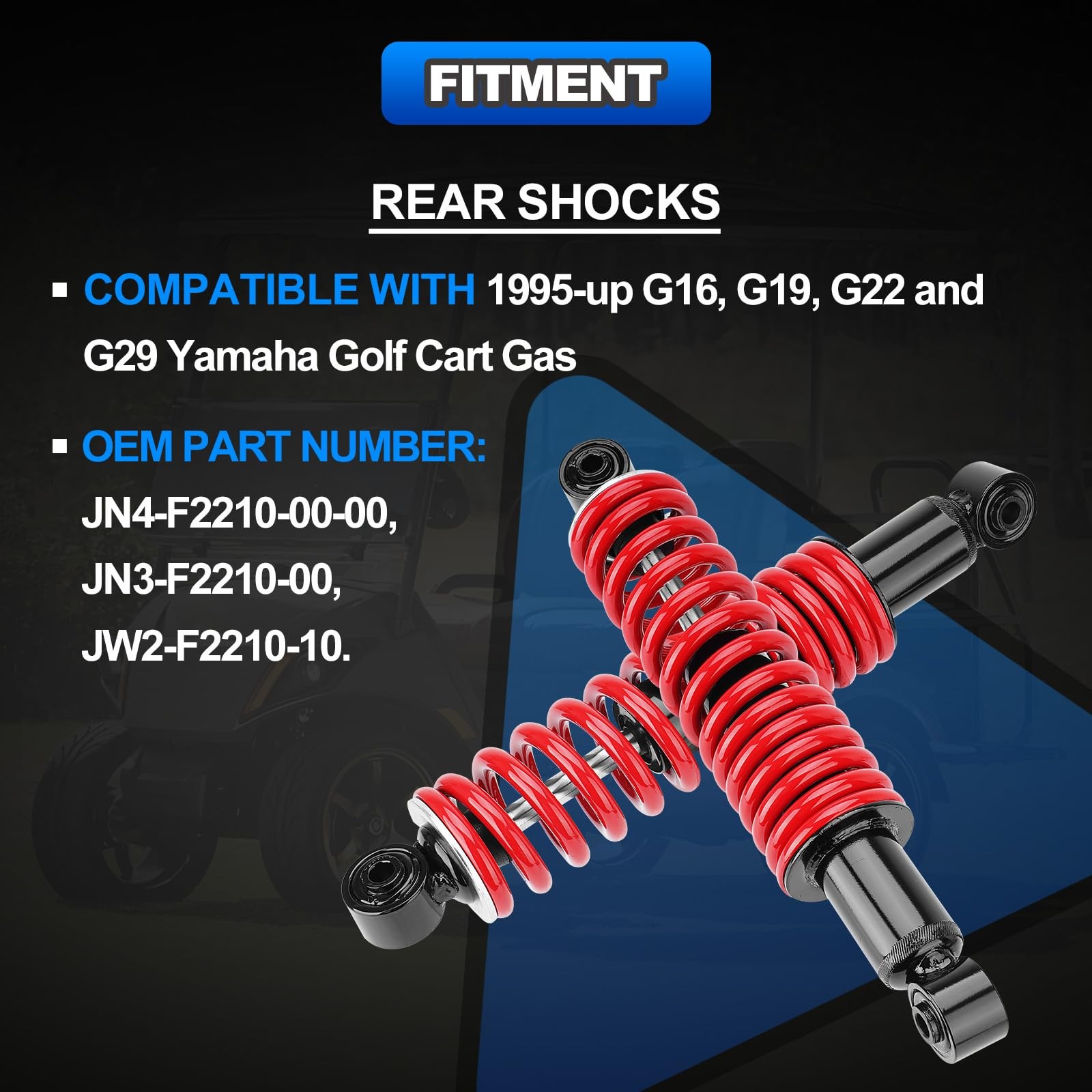 Rear Golf Cart Shock Absorbers Heavy Duty with Springs Compatible Red