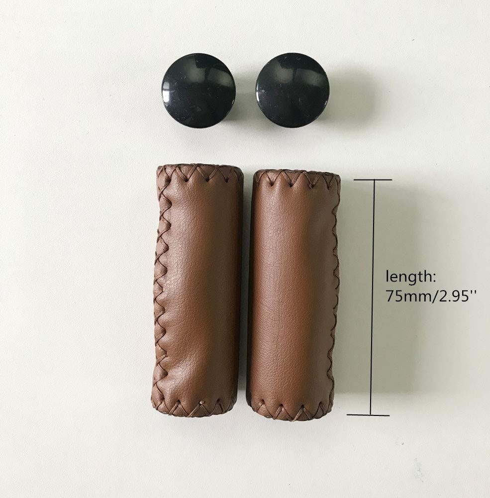 Leather Bicycle Handlebar Grips Bike Handle Covers for Cycling MTB Road Bike