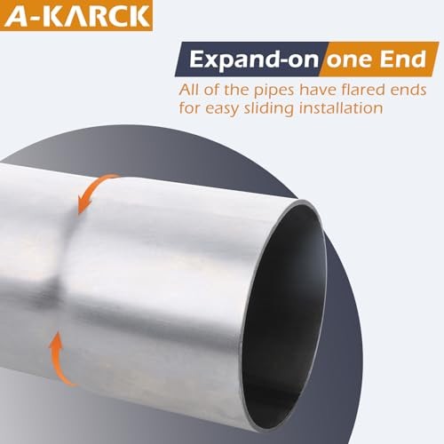 Straight Exhaust Pipe 3″ OD, Mild Steel 30″ Long 3 inch Straight 30 INCH