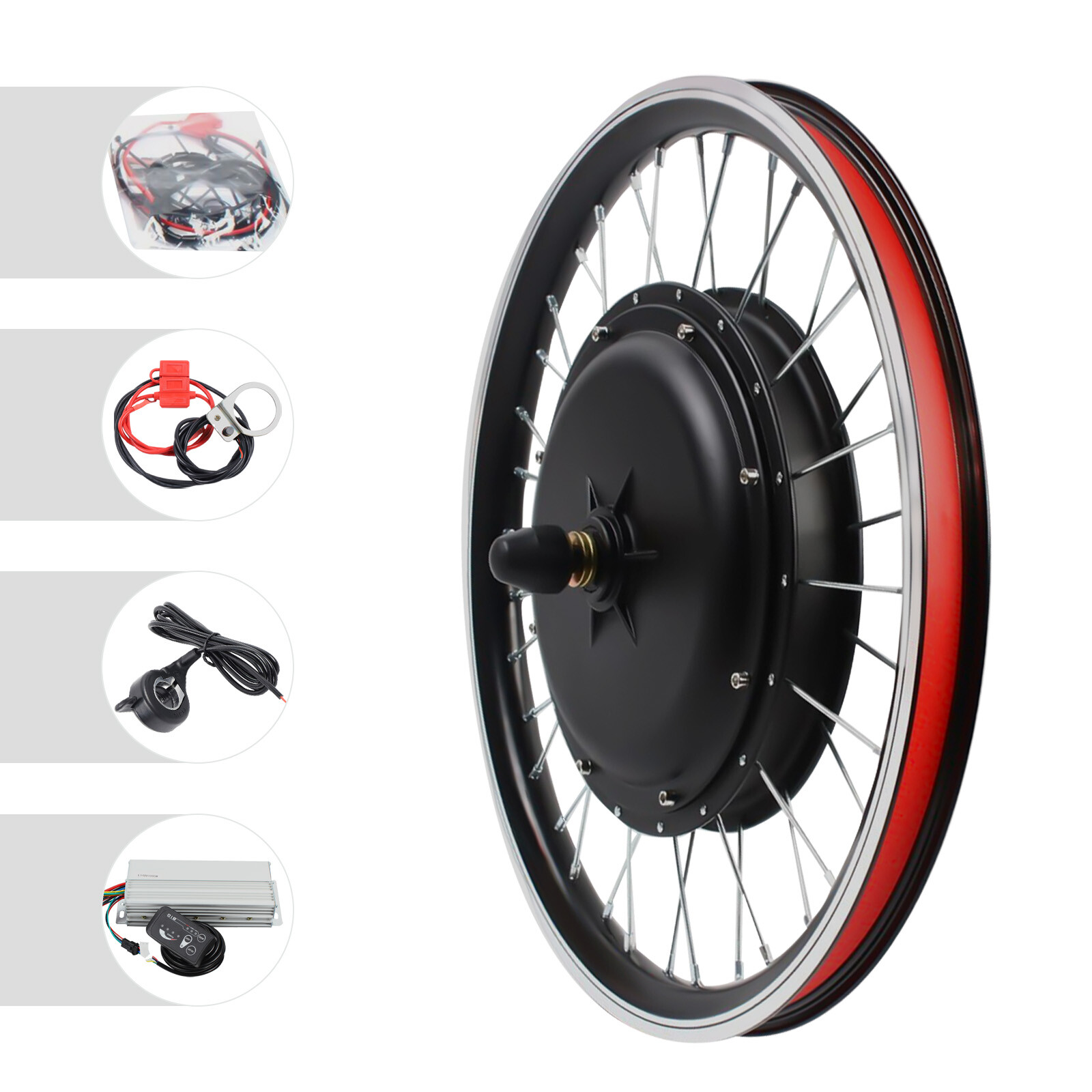 20 inch 48V 1000W Front Wheel Motor Electric Bicycle E-bike Conversion Kit LED