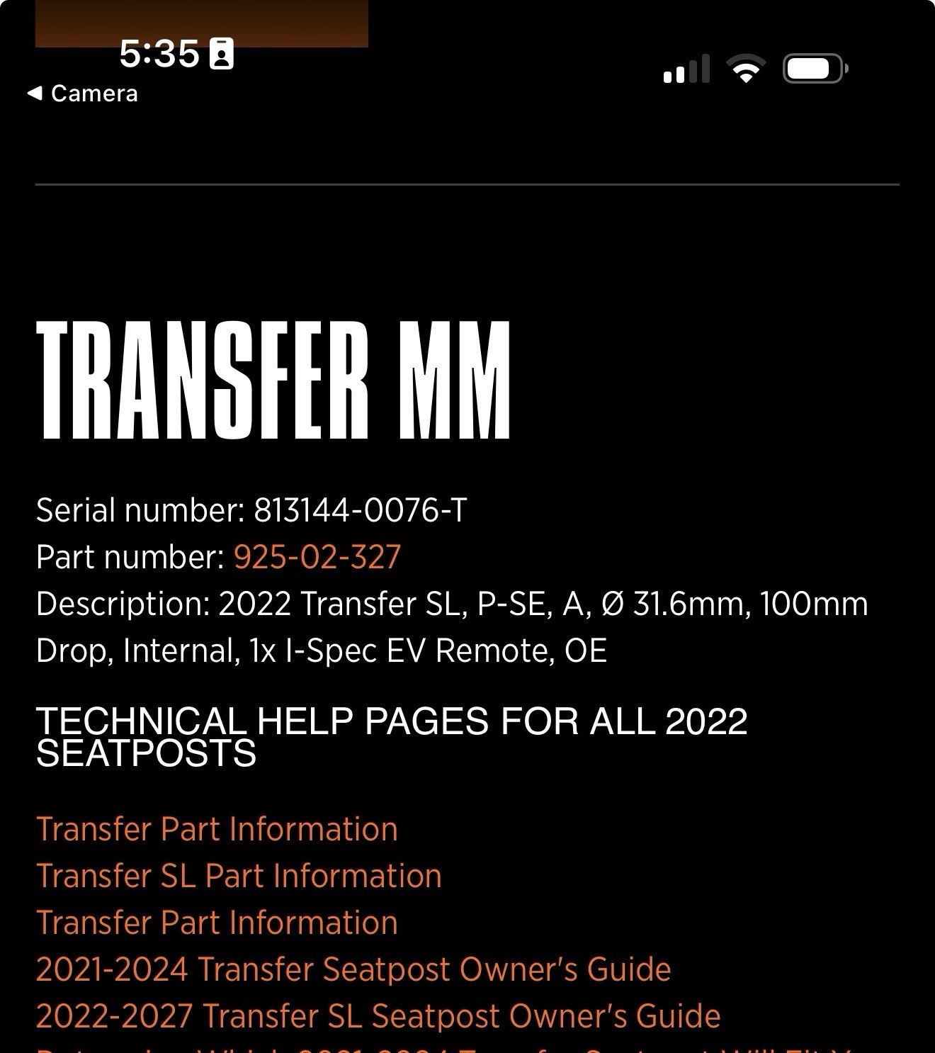 fox transfer sl Dropper Post, 31.6 100mm Drop , Never Ridden 92502327