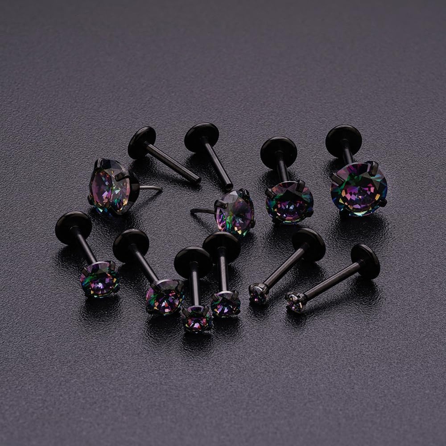 20G 18G 16G Push in Threadless Nose Stud Rings for Women Men Surgical Steel T…