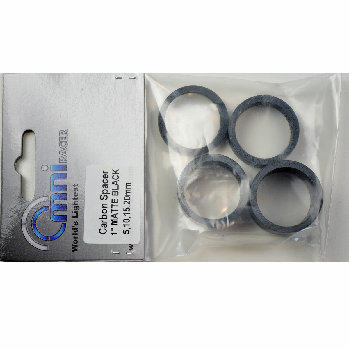 1″ OMNI Racer WORLDS LIGHTEST Carbon Fiber Headset Spacers 2,5,10,15,20mm MATTE