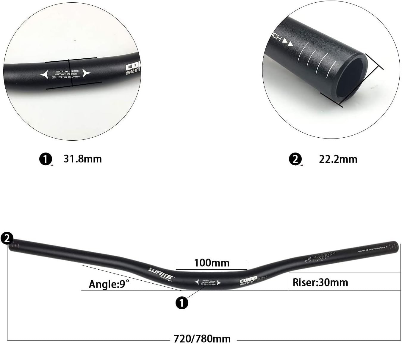 Ergonomic Aluminum Alloy 31.8mm MTB Handlebar – Lightweight 720/780mm Design