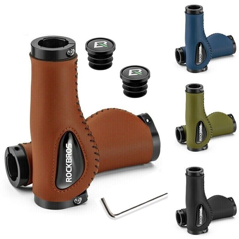 ROCKBROS Cycling Handlebar Grips Bike Double Lock Rubber Grips Anti-skid Soft