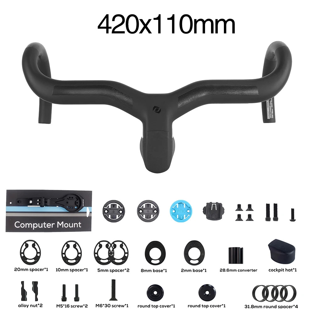 Fully Internal Cable Road Bicycle Handlebar Integrated Carbon Drop Handlebars