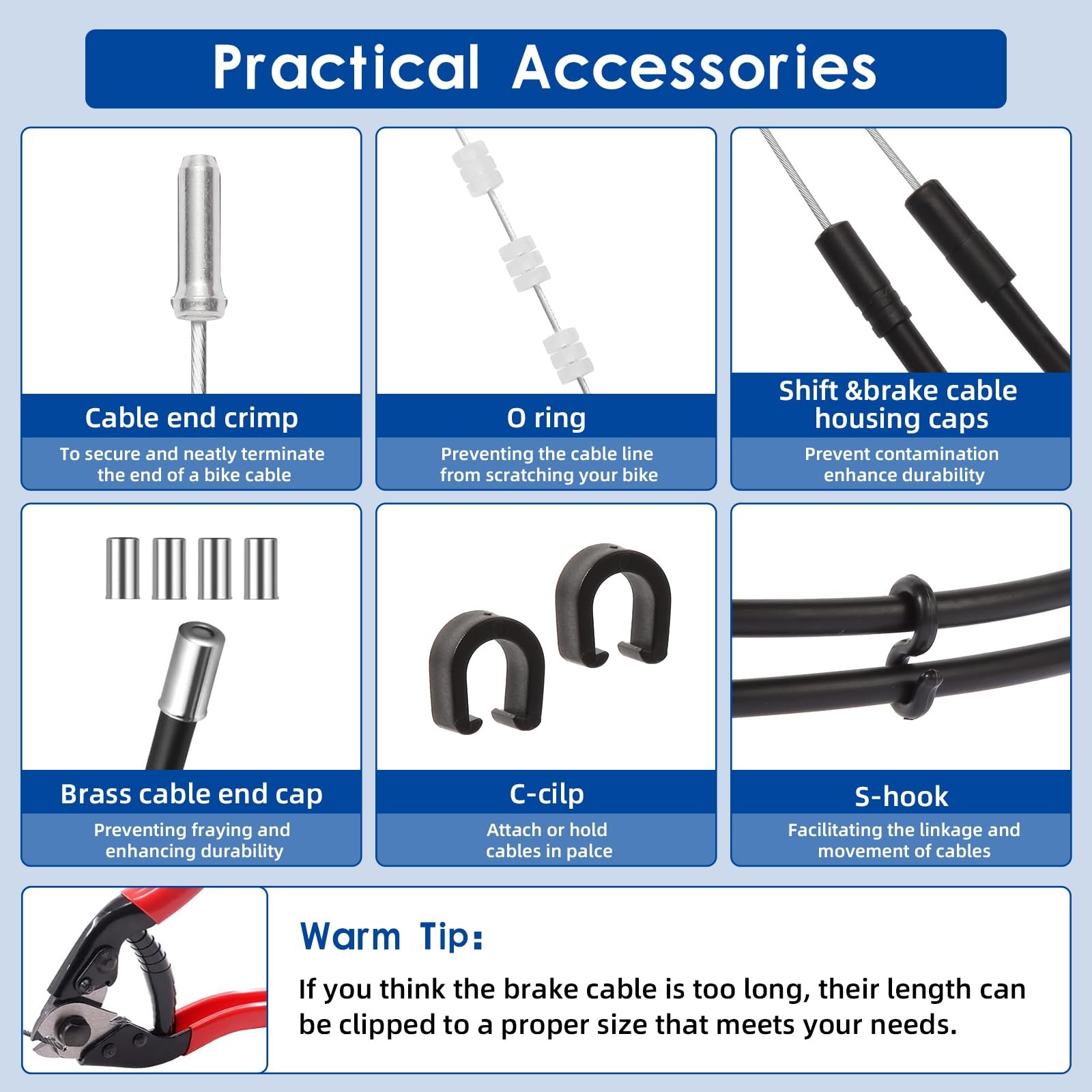 Universal Bike Brake Cable and Shift As shown in the picture, Black
