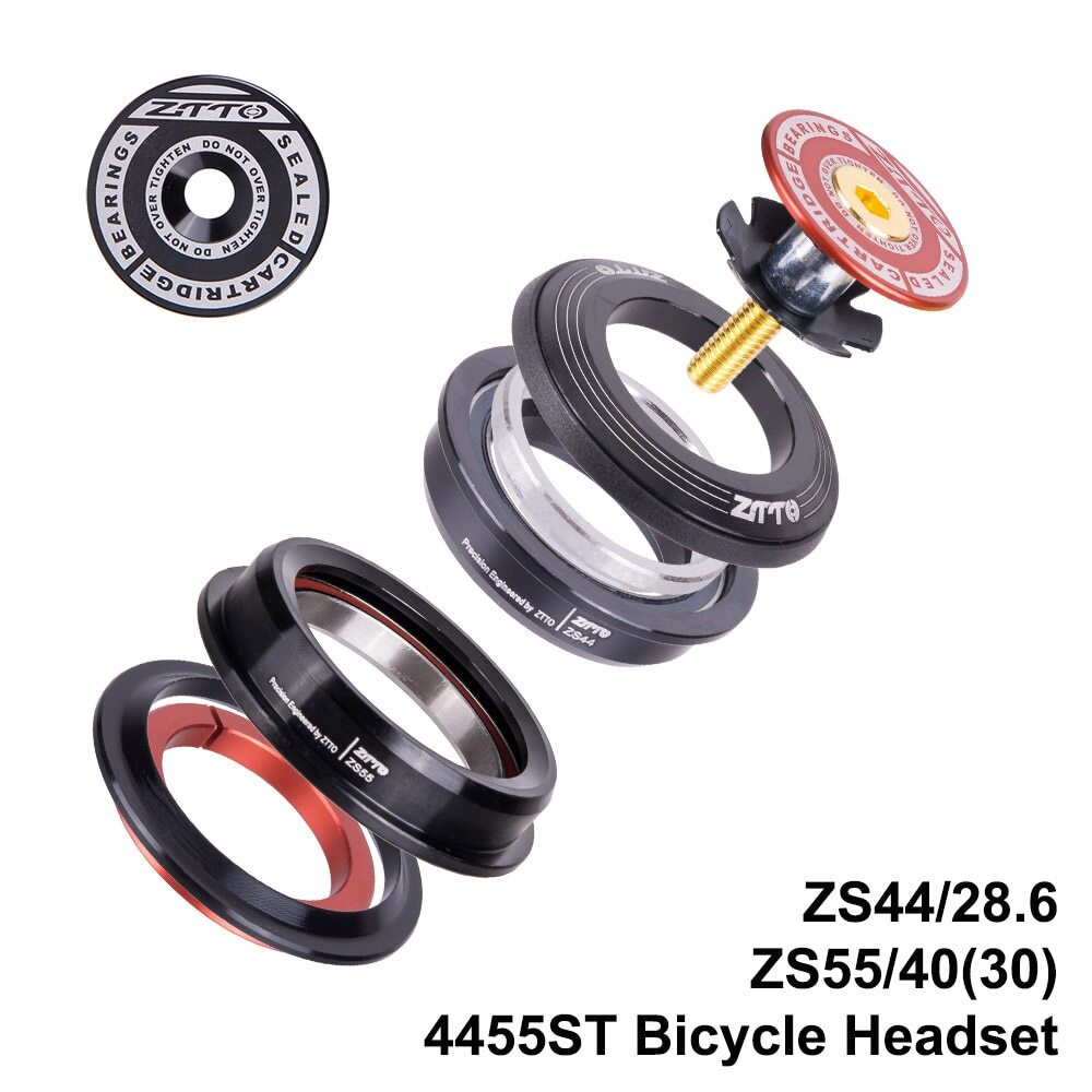 MTB Bicycle Headset ZS44 ZS55 Tapered Straight 28.6mm Fork Universal Bearing