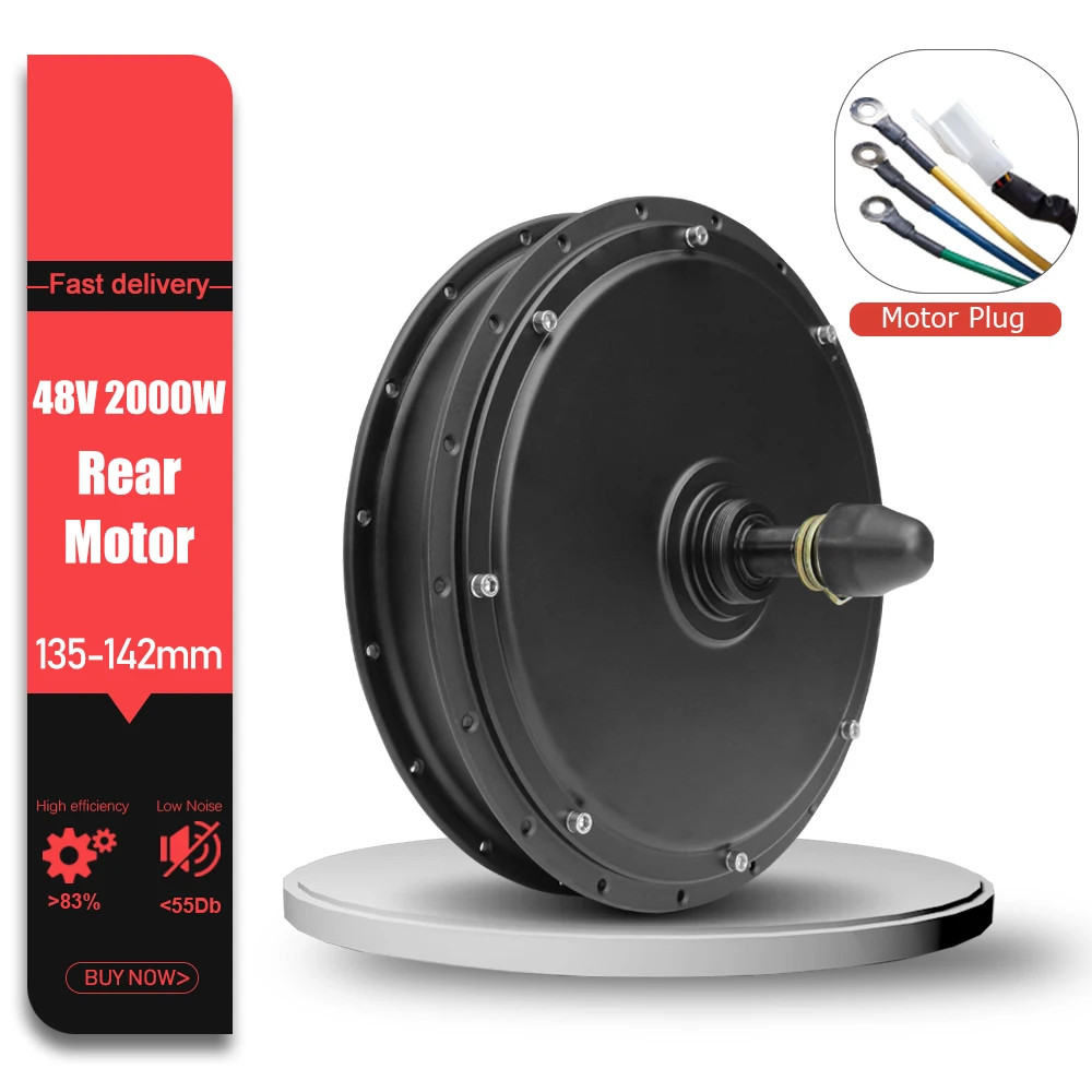 MTB Electric Bike 52V 48V 2000W Brushless Non-gear Front Rear Hub Motor Wheel