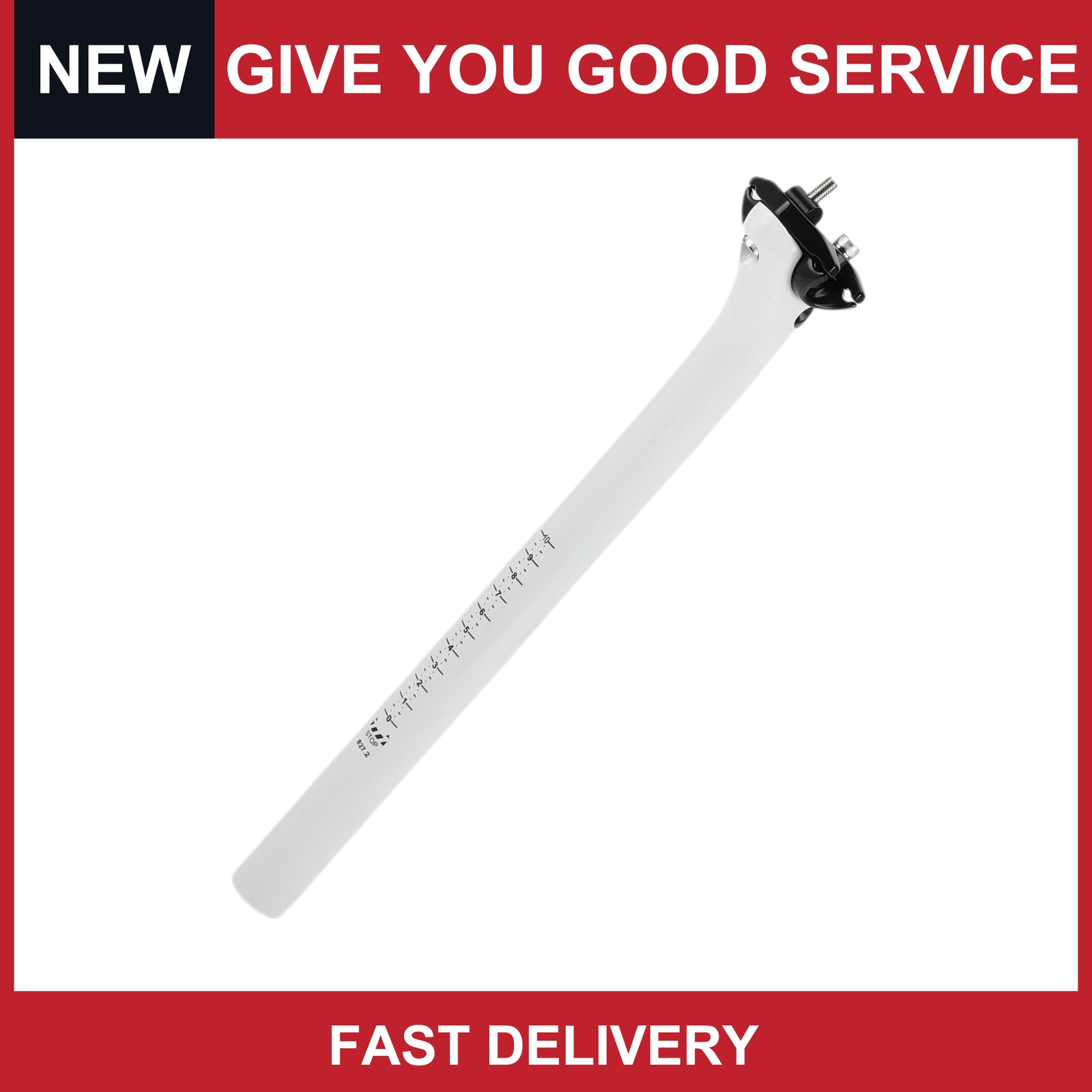 Bike Seat Post 27.2x350mm Lightweight Saddle Post Seat Tube White Carbon Fiber