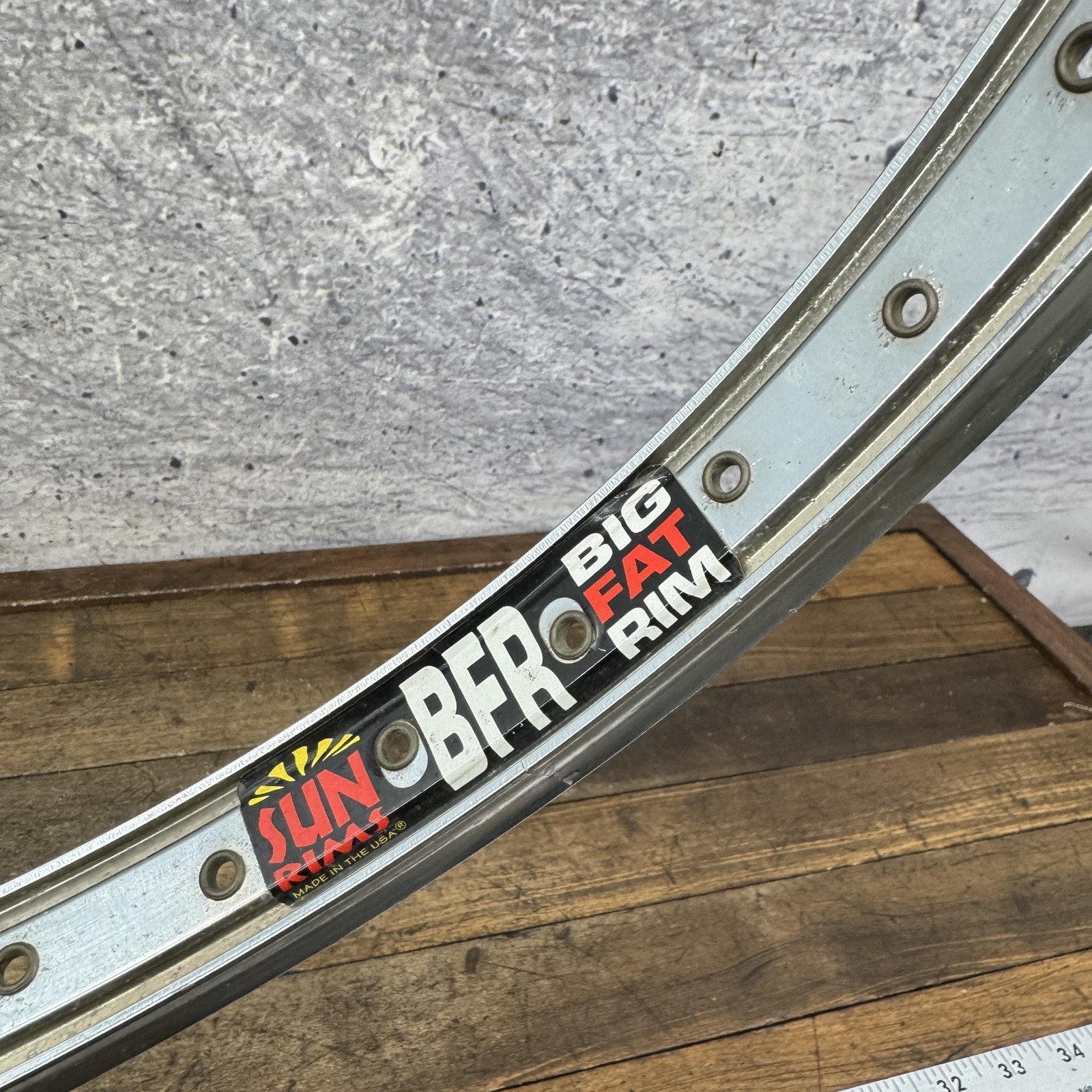Vintage Sun Rims BFR Big Fat Rim 48H 20in BMX Silver Double Wall USA Bike 48