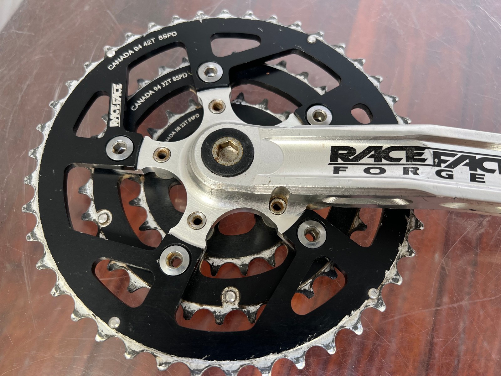 Vintage Race Face Forged Triple Crankset 42/32/22 175mm 5-Arm 8 Speed Retro MTB