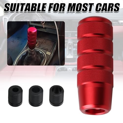 Osilly 95mm/3.74″ Car Shifter Knob, Aluminum Weighted Automotive Gear Shift Red