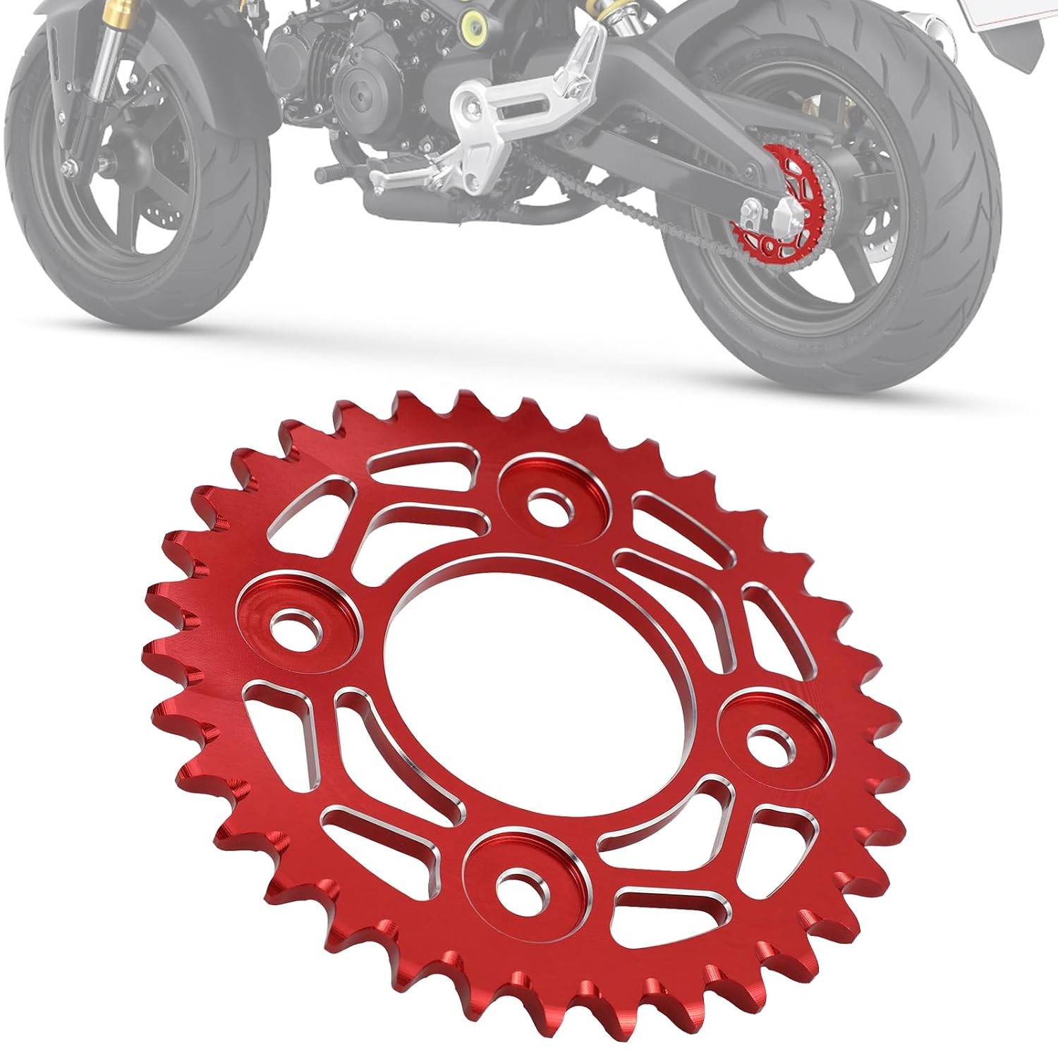 Motorcycle 34 Tooth Sprocket Rear Chain Sprockets 420 / 34T CNC for Grom MSX125