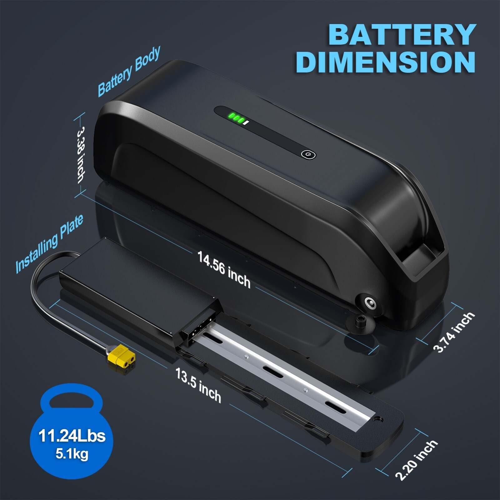 48V 52V 15AH 20AH Rechargeable Battery Electric Bicycle Ebike Lithium Battery