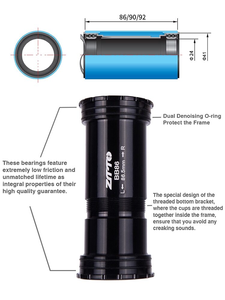 BB86 24mm CERAMIC BB92 BB90 Press Fit Bike Bottom Brackets Thread Lock BB