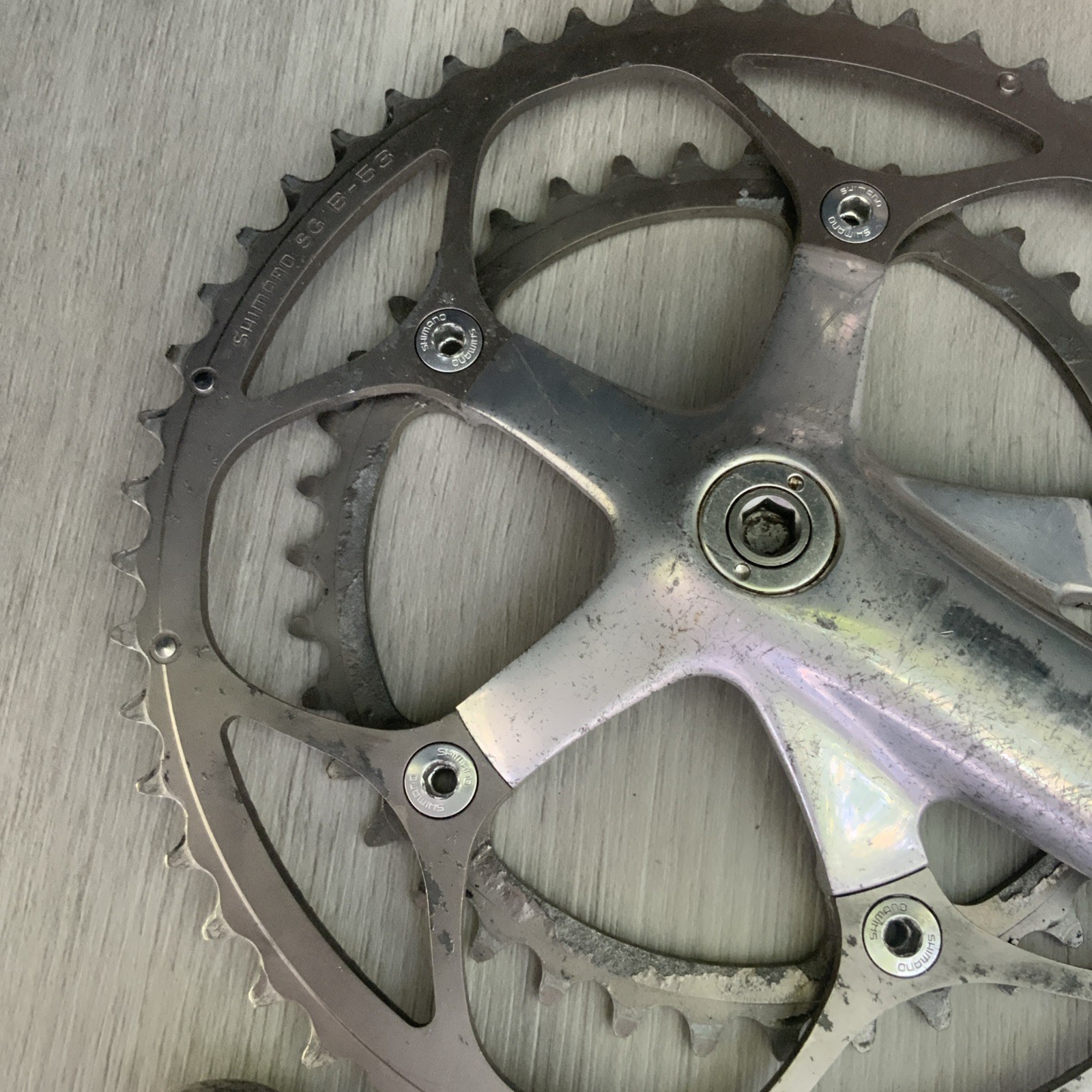 SHIMANO DURA ACE CRANKSET 7700 DOUBLE 172.5 MM ARMS 53-39 TOOTH OCTALINK