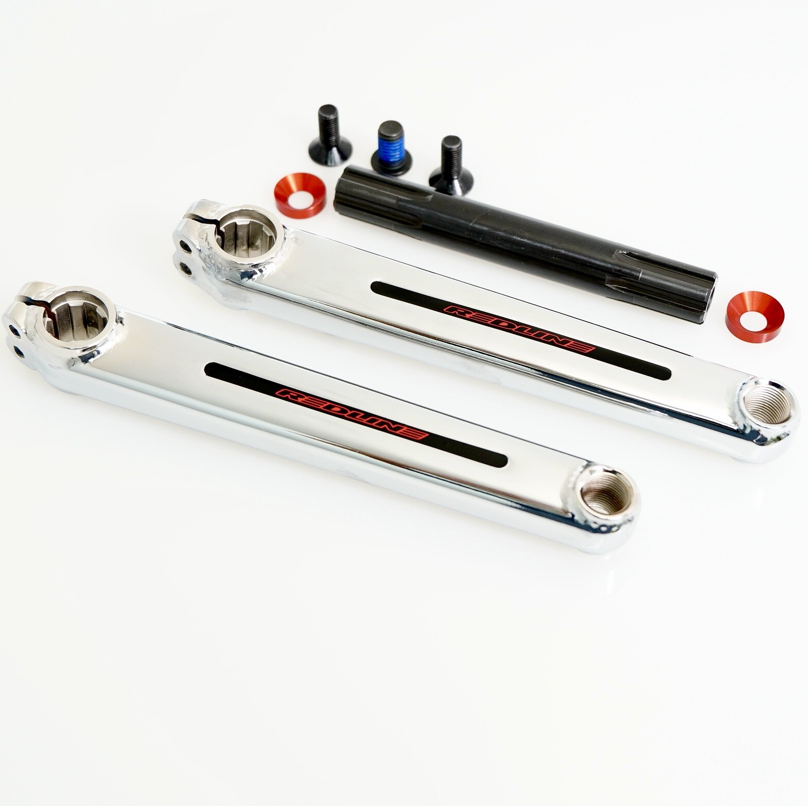 REDLINE FLIGHT BMX 3-piece Cranks Chrome Old School BMX Crank Arm – 175 or 180mm