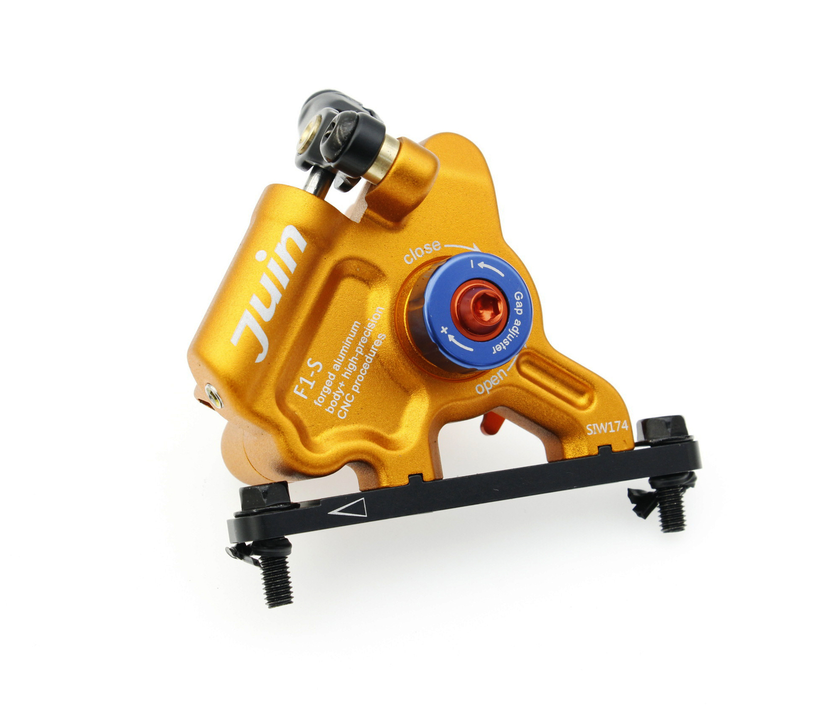 Juin Tech GTF6 Cyclocross Bike 6-Piston Hydraulic Brake Caliper Set Gold